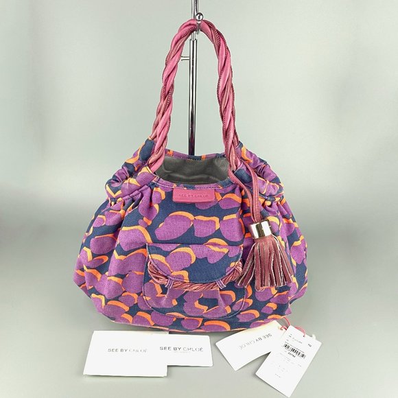 Authentic See By Chloe Canvas Hobo Bag - Picture 1 of 8